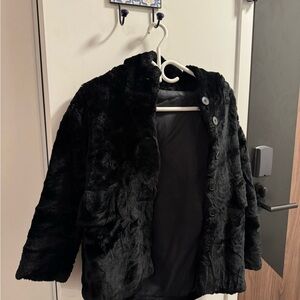 Black Faux Fur Coat